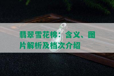 翡翠雪花棉：含义、图片解析及档次介绍