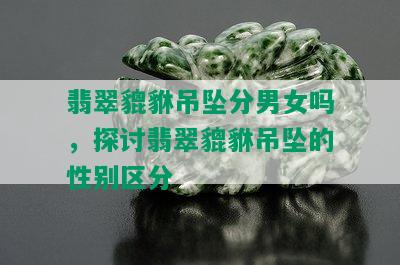 翡翠貔貅吊坠分男女吗，探讨翡翠貔貅吊坠的性别区分