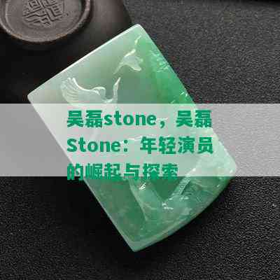 吴磊stone，吴磊Stone：年轻演员的崛起与探索