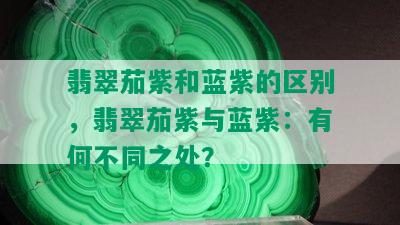 翡翠茄紫和蓝紫的区别，翡翠茄紫与蓝紫：有何不同之处？