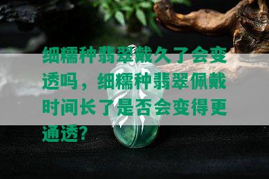 细糯种翡翠戴久了会变透吗，细糯种翡翠佩戴时间长了是否会变得更通透？