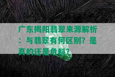 广东揭阳翡翠来源解析：与翡翠有何区别？是真的还是危料？