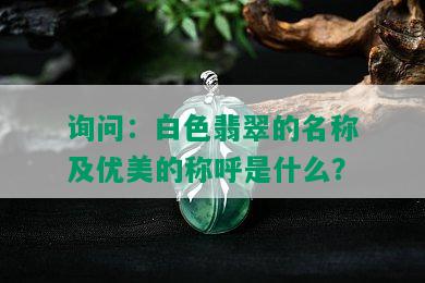 询问：白色翡翠的名称及优美的称呼是什么？