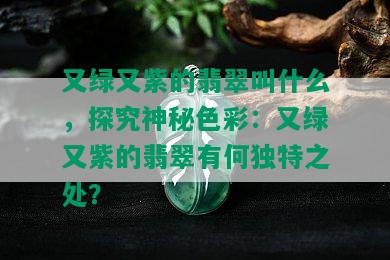 又绿又紫的翡翠叫什么，探究神秘色彩：又绿又紫的翡翠有何独特之处？