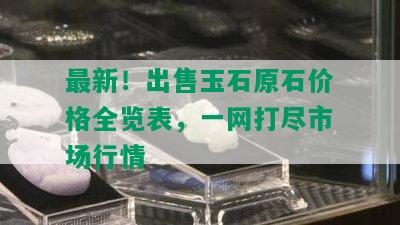 最新！出售玉石原石价格全览表，一网打尽市场行情