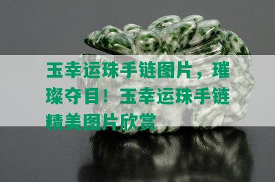 玉幸运珠手链图片，璀璨夺目！玉幸运珠手链精美图片欣赏