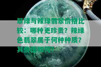 翠绿与辣绿翡翠价格比较：哪种更珍贵？辣绿色翡翠属于何种种质？其价值如何？