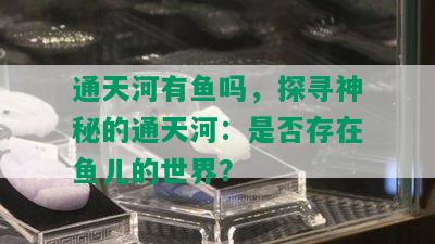 通天河有鱼吗，探寻神秘的通天河：是否存在鱼儿的世界？