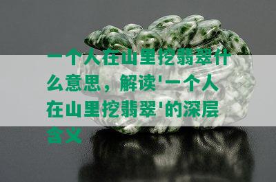 一个人在山里挖翡翠什么意思，解读'一个人在山里挖翡翠'的深层含义