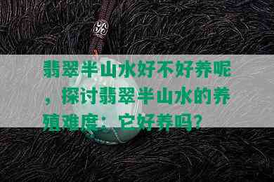 翡翠半山水好不好养呢，探讨翡翠半山水的养殖难度：它好养吗？