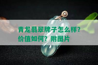 青龙翡翠牌子怎么样？价值如何？附图片