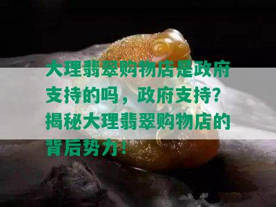 大理翡翠购物店是 *** 支持的吗， *** 支持？揭秘大理翡翠购物店的背后势力！