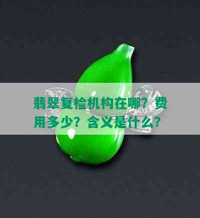 翡翠复检机构在哪？费用多少？含义是什么？