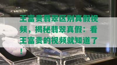 王富贵翡翠区别真假视频，揭秘翡翠真假：看王富贵的视频就知道了！