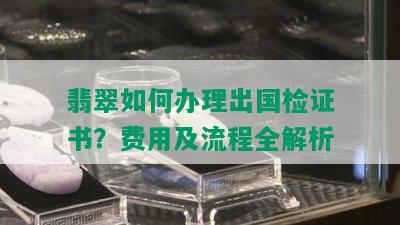 翡翠如何办理出国检证书？费用及流程全解析