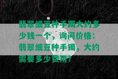 翡翠细豆种手躅大约多少钱一个，询问价格：翡翠细豆种手镯，大约需要多少费用？