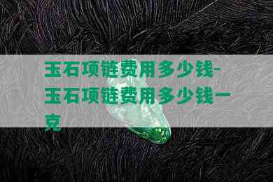 玉石项链费用多少钱-玉石项链费用多少钱一克