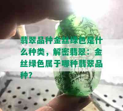 翡翠品种金丝绿色是什么种类，解密翡翠：金丝绿色属于哪种翡翠品种？