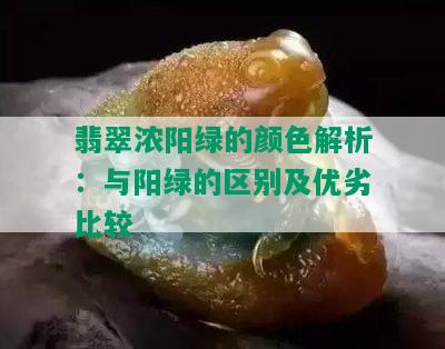 翡翠浓阳绿的颜色解析：与阳绿的区别及优劣比较