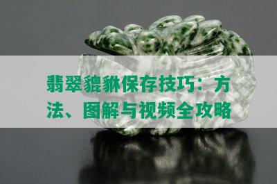 翡翠貔貅保存技巧：方法、图解与视频全攻略