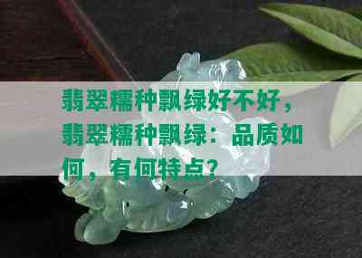 翡翠糯种飘绿好不好，翡翠糯种飘绿：品质如何，有何特点？