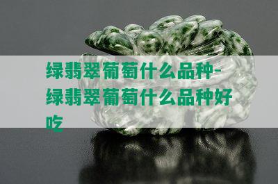 绿翡翠葡萄什么品种-绿翡翠葡萄什么品种好吃