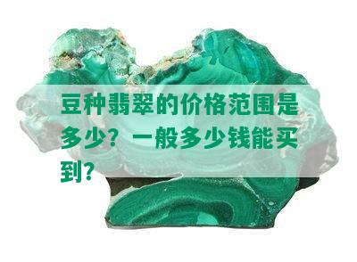 豆种翡翠的价格范围是多少？一般多少钱能买到？