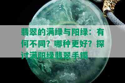 翡翠的满绿与阳绿：有何不同？哪种更好？探讨满阳绿翡翠手镯