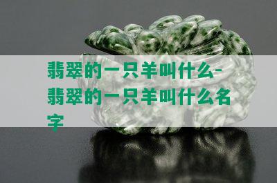 翡翠的一只羊叫什么-翡翠的一只羊叫什么名字