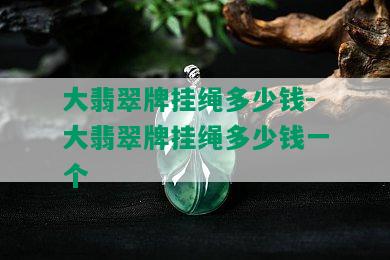 大翡翠牌挂绳多少钱-大翡翠牌挂绳多少钱一个