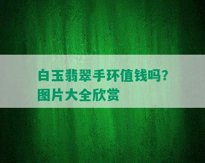 白玉翡翠手环值钱吗？图片大全欣赏