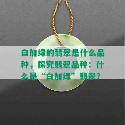 白加绿的翡翠是什么品种，探究翡翠品种：什么是“白加绿”翡翠？