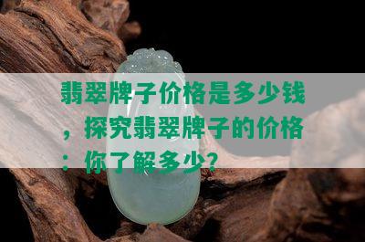 翡翠牌子价格是多少钱，探究翡翠牌子的价格：你了解多少？