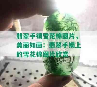 翡翠手镯雪花棉图片，美丽如画：翡翠手镯上的雪花棉图片欣赏