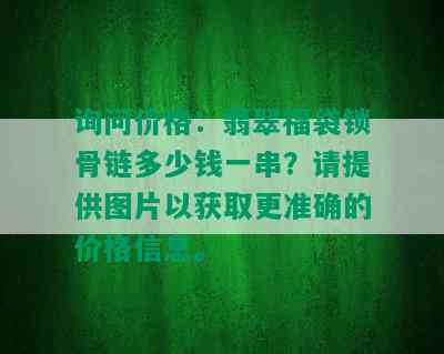 询问价格：翡翠福袋锁骨链多少钱一串？请提供图片以获取更准确的价格信息。