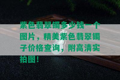 紫色翡翠镯多少钱一个图片，精美紫色翡翠镯子价格查询，附高清实拍图！