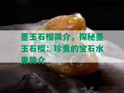 墨玉石榴简介，探秘墨玉石榴：珍贵的宝石水果简介