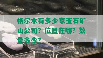 格尔木有多少家玉石矿山公司？位置在哪？数量多少？