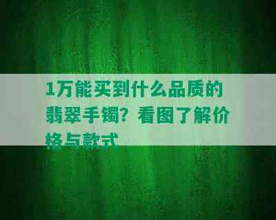 1万能买到什么品质的翡翠手镯？看图了解价格与款式