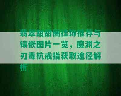 翡翠甜甜圈挂饰推荐与镶嵌图片一览，魔渊之刃抗戒指获取途径解析