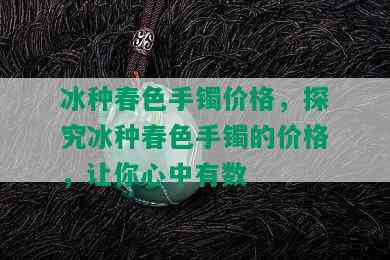 冰种春色手镯价格，探究冰种春色手镯的价格，让你心中有数