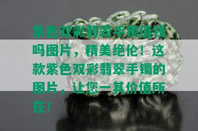 紫色双彩翡翠手镯值钱吗图片，精美绝伦！这款紫色双彩翡翠手镯的图片，让您一其价值所在！