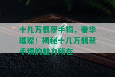 十几万翡翠手镯，奢华璀璨！揭秘十几万翡翠手镯的魅力所在