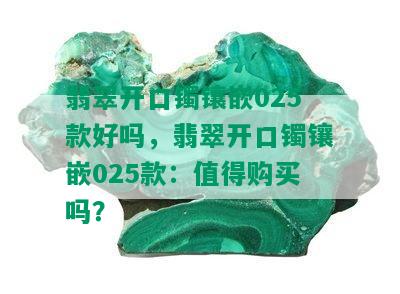 翡翠开口镯镶嵌025款好吗，翡翠开口镯镶嵌025款：值得购买吗？