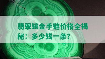 翡翠镶金手链价格全揭秘：多少钱一条？