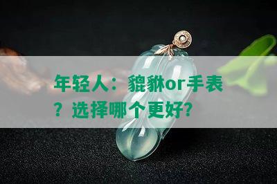 年轻人：貔貅or手表？选择哪个更好？