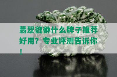 翡翠貔貅什么牌子推荐好用？专业评测告诉你！