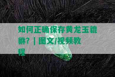 如何正确保存黄龙玉貔貅？| 图文/视频教程