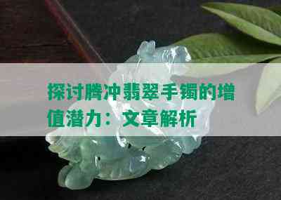 探讨腾冲翡翠手镯的增值潜力：文章解析