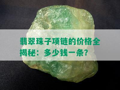 翡翠珠子项链的价格全揭秘：多少钱一条？